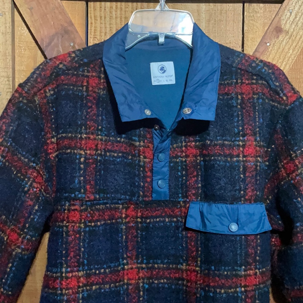 Men’s Southern Proper 1/4 snap plaid pullover